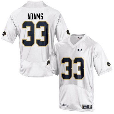 Notre Dame Fighting Irish Men's Josh Adams #33 White Under Armour Authentic Stitched College NCAA Football Jersey TIB3099PQ